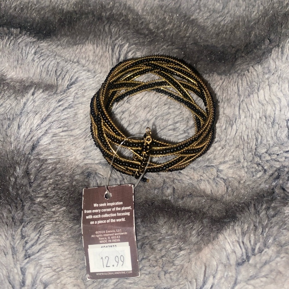 Gold and black bracelet